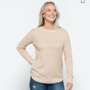 Pink Clover Cream Crew Neck Sweater